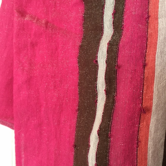 Donated to goodwill, ight knit striped scarf with sparkle thread - Picture 2 of 5